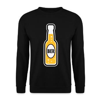 Bierflasche (Bier / Bierchen / POS 3C) - Unisex Pullover - Schwarz - Vorne - Alina (178cm) & Michal (187cm)
