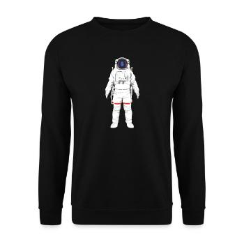 Astronautenanzug Illustration - Unisex Pullover - Schwarz - Vorne - Alina (178cm) & Michal (187cm)