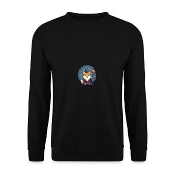 Hund Shiba Inu Fantasy Zauberer Pen n Paper Spiel - Unisex Pullover - Schwarz - Vorne - Alina (178cm) & Michal (187cm)