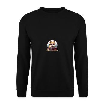 Chien Shiba Inu portant des lunettes voyageant en - Sweat-shirt Unisexe - noir - Devant - Alina (178cm) & Michal (187cm)