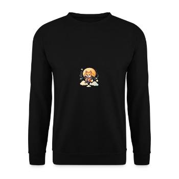 Dog Shiba Inu Adventure Parachute Jump - Unisex Sweatshirt - black - Front - Alina (178cm) & Michal (187cm)