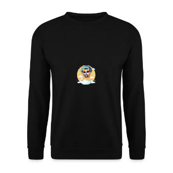 Hund Shiba Inu Abenteuer Fallschirm Springen - Unisex Pullover - Schwarz - Vorne - Alina (178cm) & Michal (187cm)