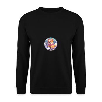 Chien Shiba Inu, sports d'hiver, ski, neige, - Sweat-shirt Unisexe - noir - Devant - Alina (178cm) & Michal (187cm)