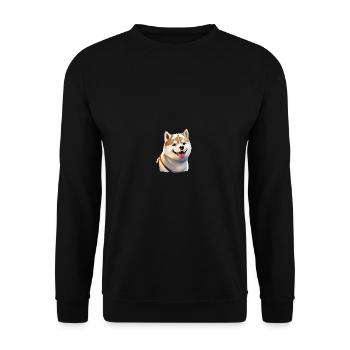Dog Shiba Inu puppy portrait profile picture - Unisex Sweatshirt - black - Front - Alina (178cm) & Michal (187cm)