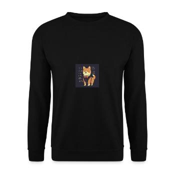 Dog Shiba Inu teacher lesson school blackboard - Unisex Sweatshirt - black - Front - Alina (178cm) & Michal (187cm)
