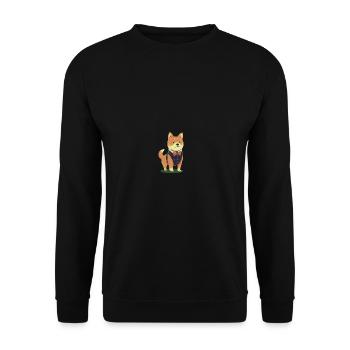 Hund Shiba Inu Lehrer Anzug Alte Schule Gentleman - Unisex Pullover - Schwarz - Vorne - Alina (178cm) & Michal (187cm)
