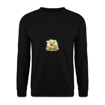 Dog Shiba Inu good mood laughing with sun - Unisex Sweatshirt - black - Front - Alina (178cm) & Michal (187cm)
