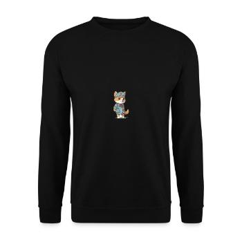 Le chien japonais Shiba Inu en tant que policier - Sweat-shirt Unisexe - noir - Devant - Alina (178cm) & Michal (187cm)
