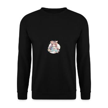 Chienne japonaise Shiba Inu pour fille, thé animé, - Sweat-shirt Unisexe - noir - Devant - Alina (178cm) & Michal (187cm)