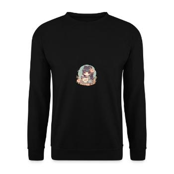 Chienne japonaise Shiba Inu pour fille, thé animé, - Sweat-shirt Unisexe - noir - Devant - Alina (178cm) & Michal (187cm)
