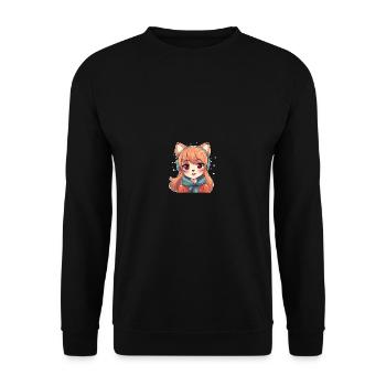 Chienne japonaise Shiba Inu fille avec des flocons - Sweat-shirt Unisexe - noir - Devant - Alina (178cm) & Michal (187cm)