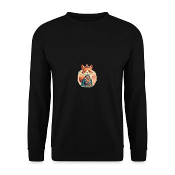 Japanese dog Shiba Inu girl in kimono - Unisex Sweatshirt - black - Front - Alina (178cm) & Michal (187cm)