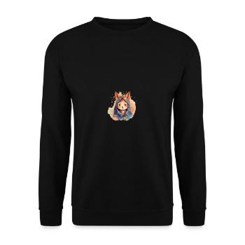 Japanese dog Shiba Inu girl in kimono - Unisex Sweatshirt - black - Front - Alina (178cm) & Michal (187cm)