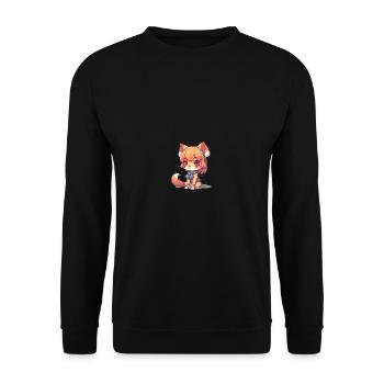 Japanese dog Shiba Inu girl exercising - Unisex Sweatshirt - black - Front - Alina (178cm) & Michal (187cm)