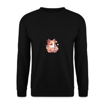 Chienne japonaise Shiba Inu dame avec des fleurs - Sweat-shirt Unisexe - noir - Devant - Alina (178cm) & Michal (187cm)