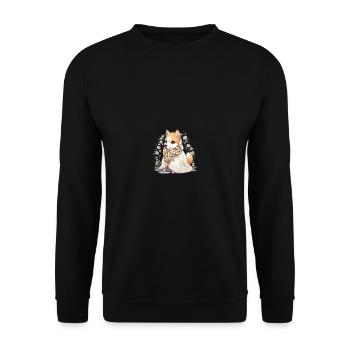 Japanese dog Shiba Inu bride with wedding dress - Unisex Sweatshirt - black - Front - Alina (178cm) & Michal (187cm)