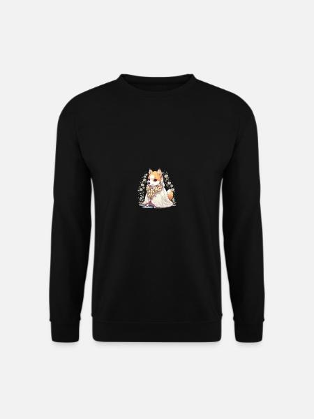 japanisch Hund Shiba Inu Braut mit Hochzeitskleid - Unisex Pullover - Schwarz