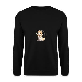 Japanese dog Shiba Inu bride with wedding dress - Unisex Sweatshirt - black - Front - Alina (178cm) & Michal (187cm)