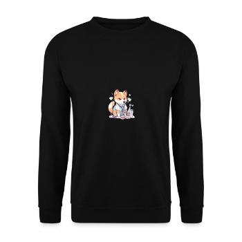 Japanese dog Shiba Inu nurse scientist - Unisex Sweatshirt - black - Front - Alina (178cm) & Michal (187cm)