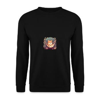 Japanese dog Shiba Inu hammock break - Unisex Sweatshirt - black - Front - Alina (178cm) & Michal (187cm)