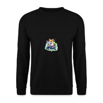 japanisch Hund Shiba Inu Sport Billard Snooker - Unisex Pullover - Schwarz - Vorne - Alina (178cm) & Michal (187cm)
