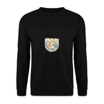 Japanese dog Shiba Inu colorful watercolor soccer - Unisex Sweatshirt - black - Front - Alina (178cm) & Michal (187cm)