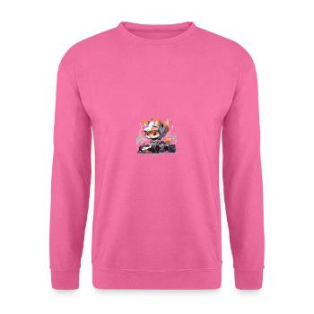 Japanese dog Shiba Inu with helmet and racing car - Unisex Sweatshirt - pink - Front