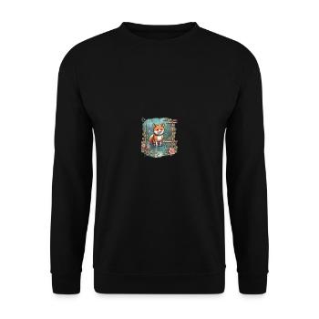 japanisch Hund Shiba Inu Wasser Teich Bambus - Unisex Pullover - Schwarz - Vorne - Alina (178cm) & Michal (187cm)