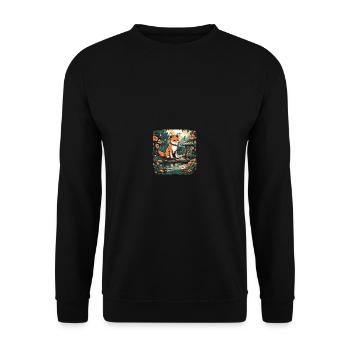 Plantes de bassin d'eau Shiba Inu pour chiens - Sweat-shirt Unisexe - noir - Devant - Alina (178cm) & Michal (187cm)