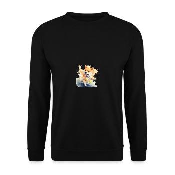 japanisch Hund Shiba Inu Tennis Ball Sport - Unisex Pullover - Schwarz - Vorne - Alina (178cm) & Michal (187cm)