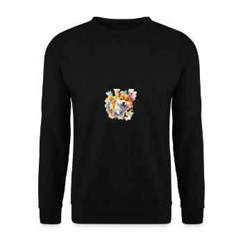 Japanese dog Shiba Inu Ball Sport - Unisex Sweatshirt - black - Front - Alina (178cm) & Michal (187cm)