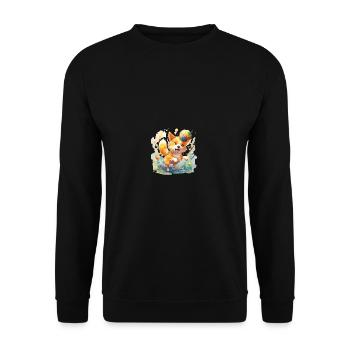 Japanese dog Shiba Inu Ball Sport - Unisex Sweatshirt - black - Front - Alina (178cm) & Michal (187cm)