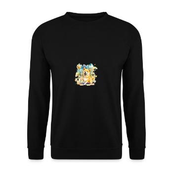 Japanese dog Shiba Inu Ball Sport - Unisex Sweatshirt - black - Front - Alina (178cm) & Michal (187cm)