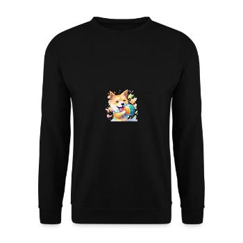 Japanese dog Shiba Inu Ball Sport - Unisex Sweatshirt - black - Front - Alina (178cm) & Michal (187cm)