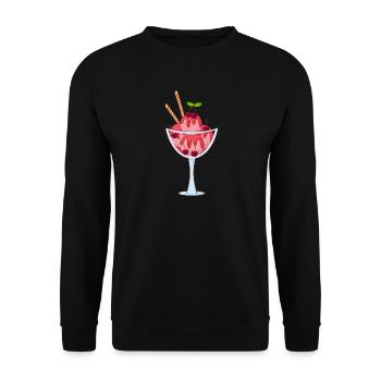 Eis Speiseeis Eiskrem Eiscreme Kugeleis Eisbecher - Unisex Pullover - Schwarz - Vorne - Alina (178cm) & Michal (187cm)