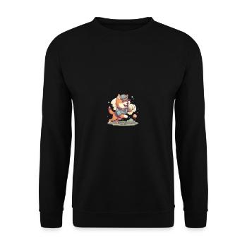 japanisch Hund Shiba Inu Sport Baseball - Unisex Pullover - Schwarz - Vorne - Alina (178cm) & Michal (187cm)