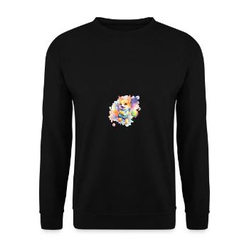 Japanese dog Shiba Inu Ball Sport - Unisex Sweatshirt - black - Front - Alina (178cm) & Michal (187cm)