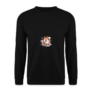 Chien japonais Shiba Inu, chiot amoureux des - Sweat-shirt Unisexe - noir - Devant - Alina (178cm) & Michal (187cm)