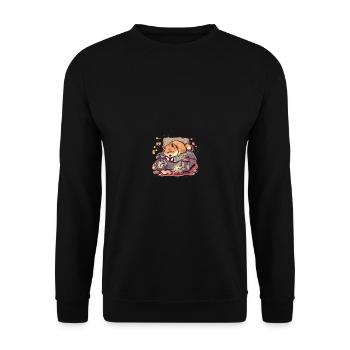 Le chien japonais Shiba Inu dort avant le réveil - Sweat-shirt Unisexe - noir - Devant - Alina (178cm) & Michal (187cm)