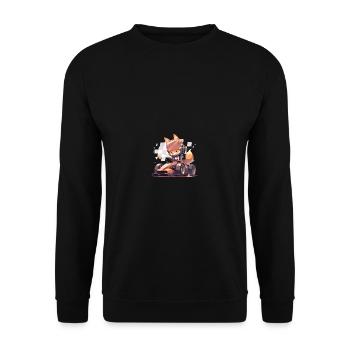 Japanese dog Shiba Inu racing driver racing car - Unisex Sweatshirt - black - Front - Alina (178cm) & Michal (187cm)