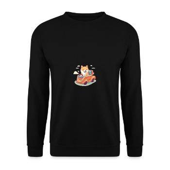 Chien Shiba Inu voyageant en voiture sur la route - Sweat-shirt Unisexe - noir - Devant - Alina (178cm) & Michal (187cm)