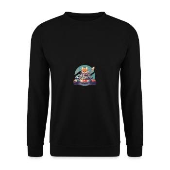 japanisch Hund Shiba Inu Auto Rennsport Rennfahrer - Unisex Pullover - Schwarz - Vorne - Alina (178cm) & Michal (187cm)