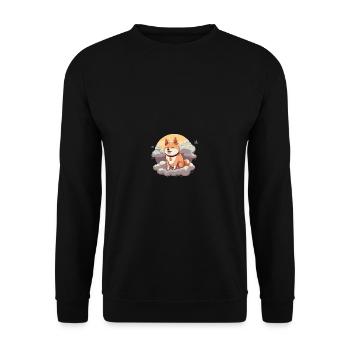 Japanese dog Shiba Inu angel sky reminder - Unisex Sweatshirt - black - Front - Alina (178cm) & Michal (187cm)