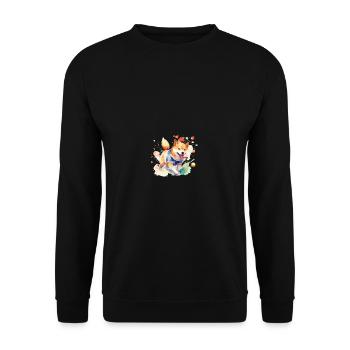Course sportive et amateur pour chiens japonais - Sweat-shirt Unisexe - noir - Devant - Alina (178cm) & Michal (187cm)