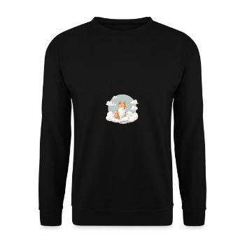 Japanese dog Shiba Inu angel sky reminder - Unisex Sweatshirt - black - Front - Alina (178cm) & Michal (187cm)