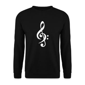 Bass Clef Cross Treble Clef Music Keys - Unisex Sweatshirt - black - Front - Alina (178cm) & Michal (187cm)