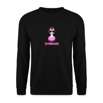 Unicorn Llama Shirt Unicorn Llama Shirt No Probllama - Unisex Sweatshirt - black - Front - Alina (178cm) & Michal (187cm)