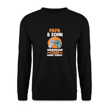 Papa Und Sohn - Unisex Pullover - Schwarz - Vorne - Alina (178cm) & Michal (187cm)