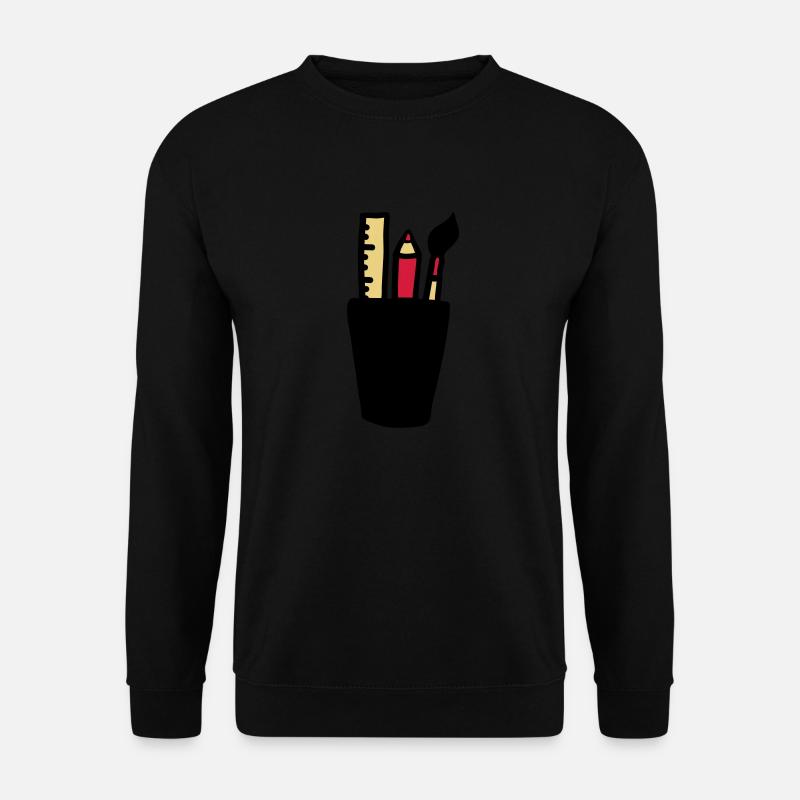 Stift - Pinsel - Lineal - Unisex Pullover - Schwarz