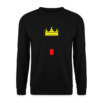 Lällekönig Bâle KING - Sweat-shirt Unisexe - noir - Devant - Alina (178cm) & Michal (187cm)